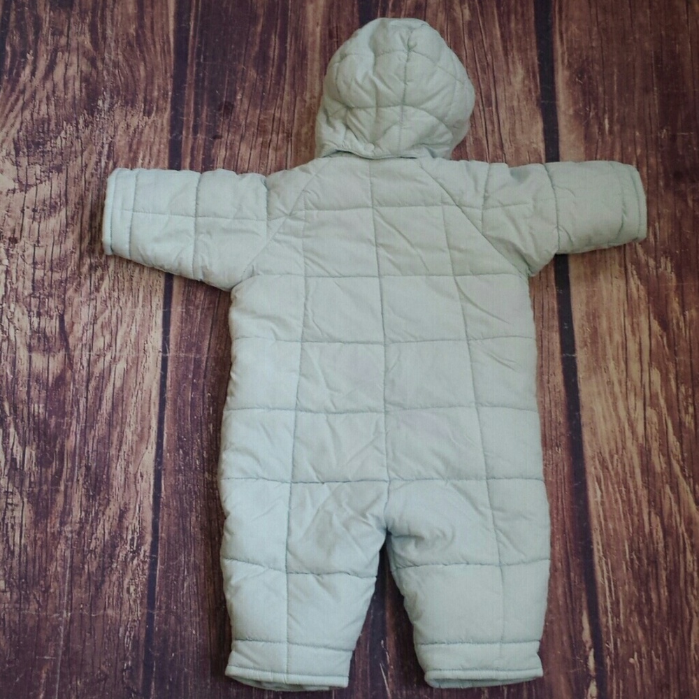 H&M blue puffer snowsuit hooded size 4-6m - Picture 3 of 3